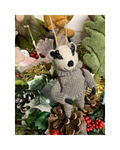 Gisela Graham Wool Mix Badger with Backpack Decoration
